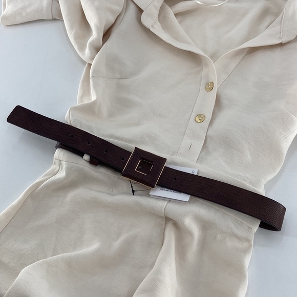 Zara Women's Ecru Belted Waist Midi Dress Size XS - Picture 6 of 13